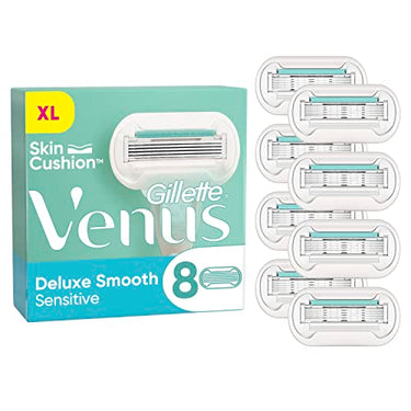 Gillette Venus Deluxe Smooth Sensitive Rasierklingen für Rasierer Damen, 8 Ersatzklingen für Damenrasierer, Metall im Sale